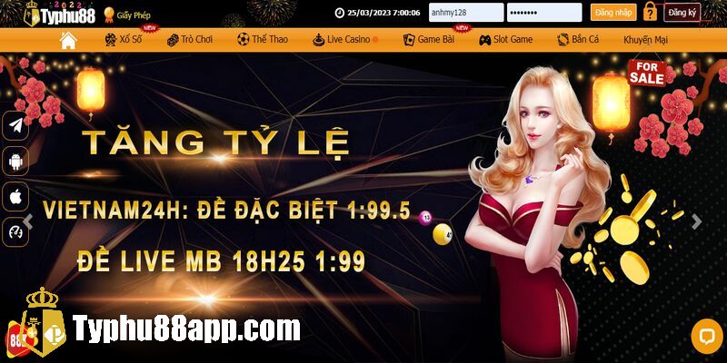 Bước 1: Truy cập trang web Typhu88